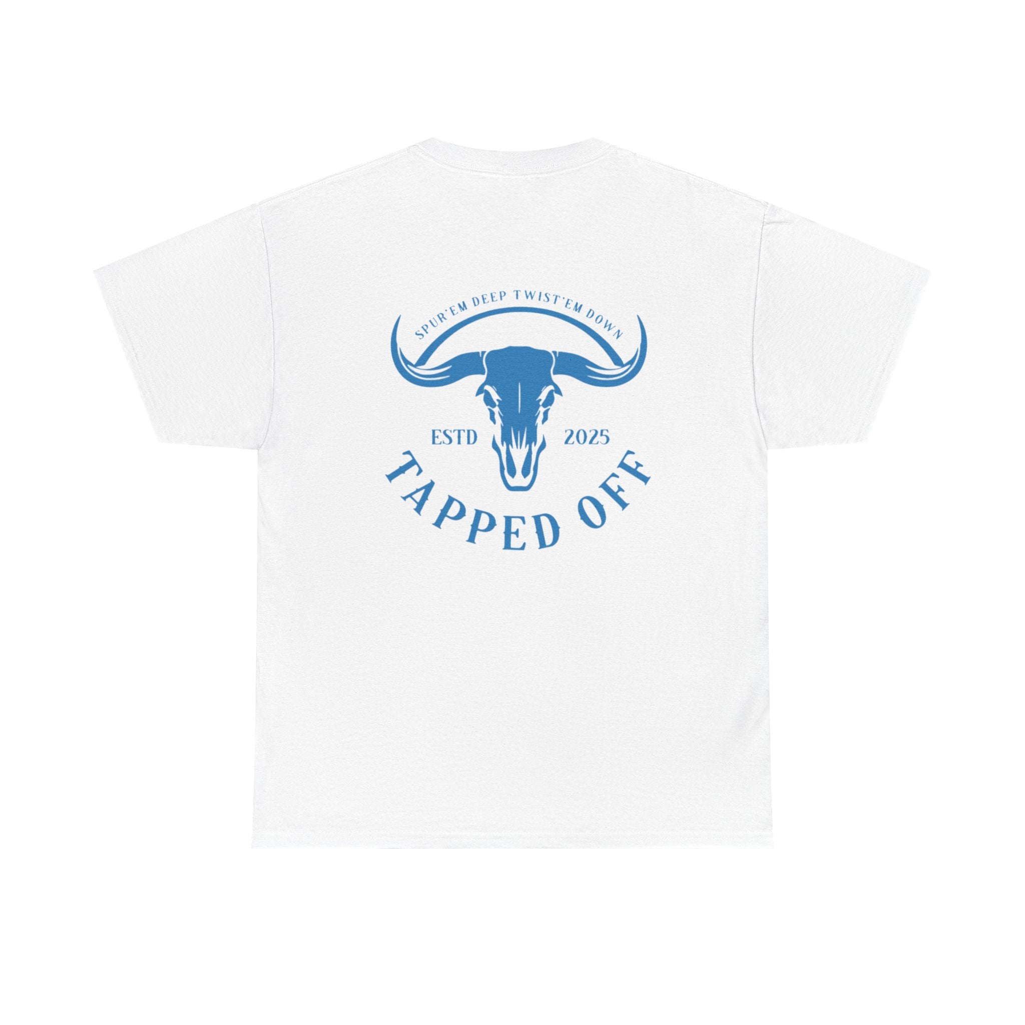 Tapped off white signature dark blue t shirt