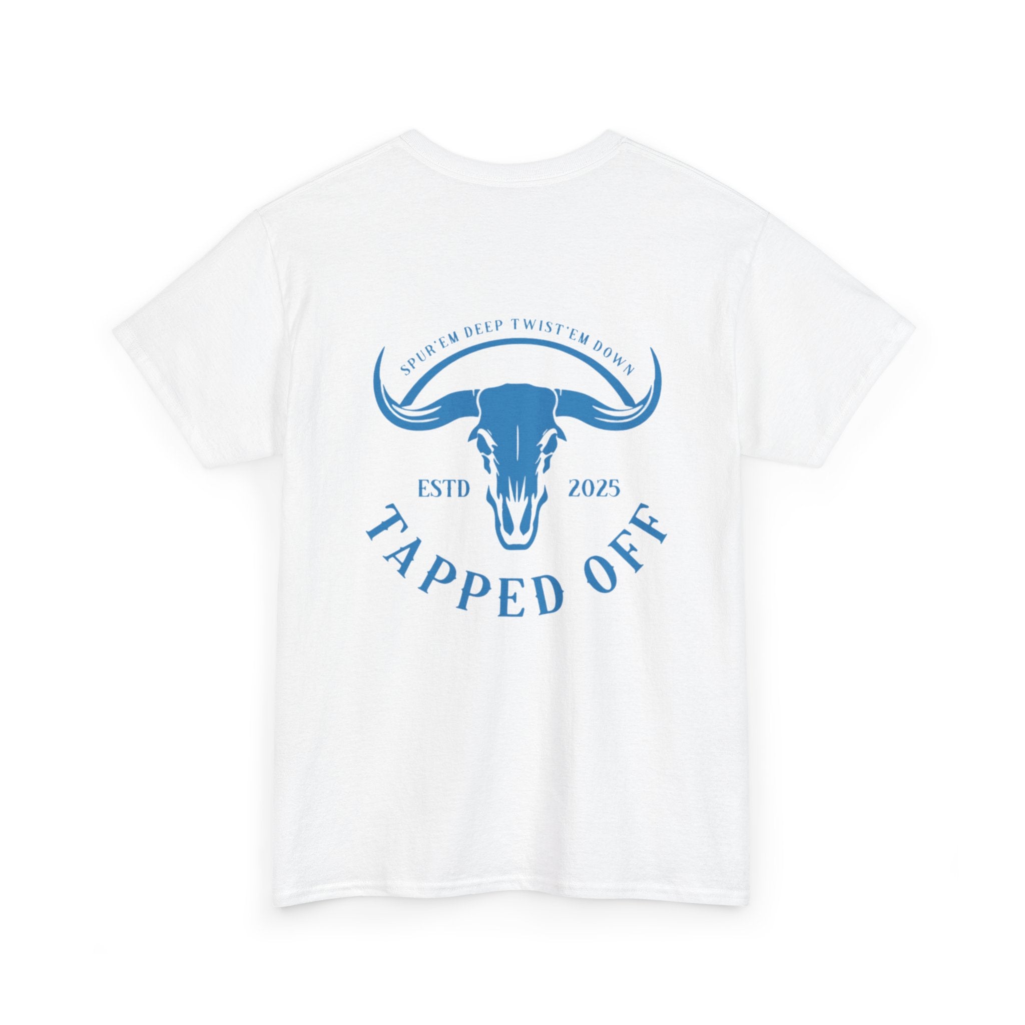 Tapped off white signature dark blue t shirt