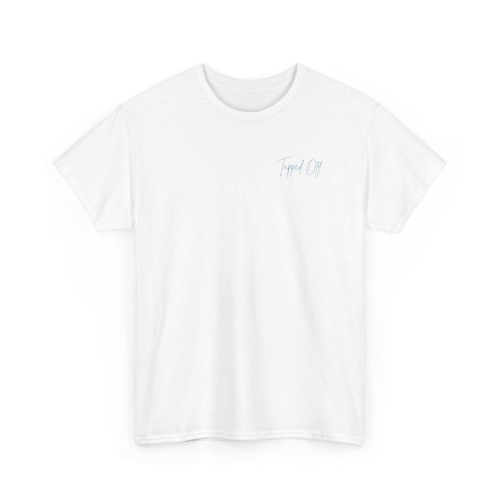 Tapped off white signature dark blue t shirt