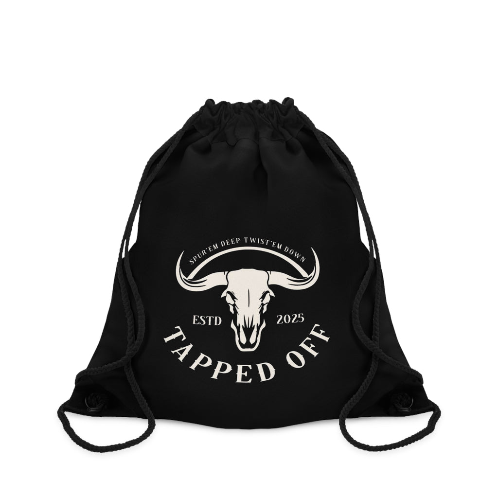 Tapped off draw string bag