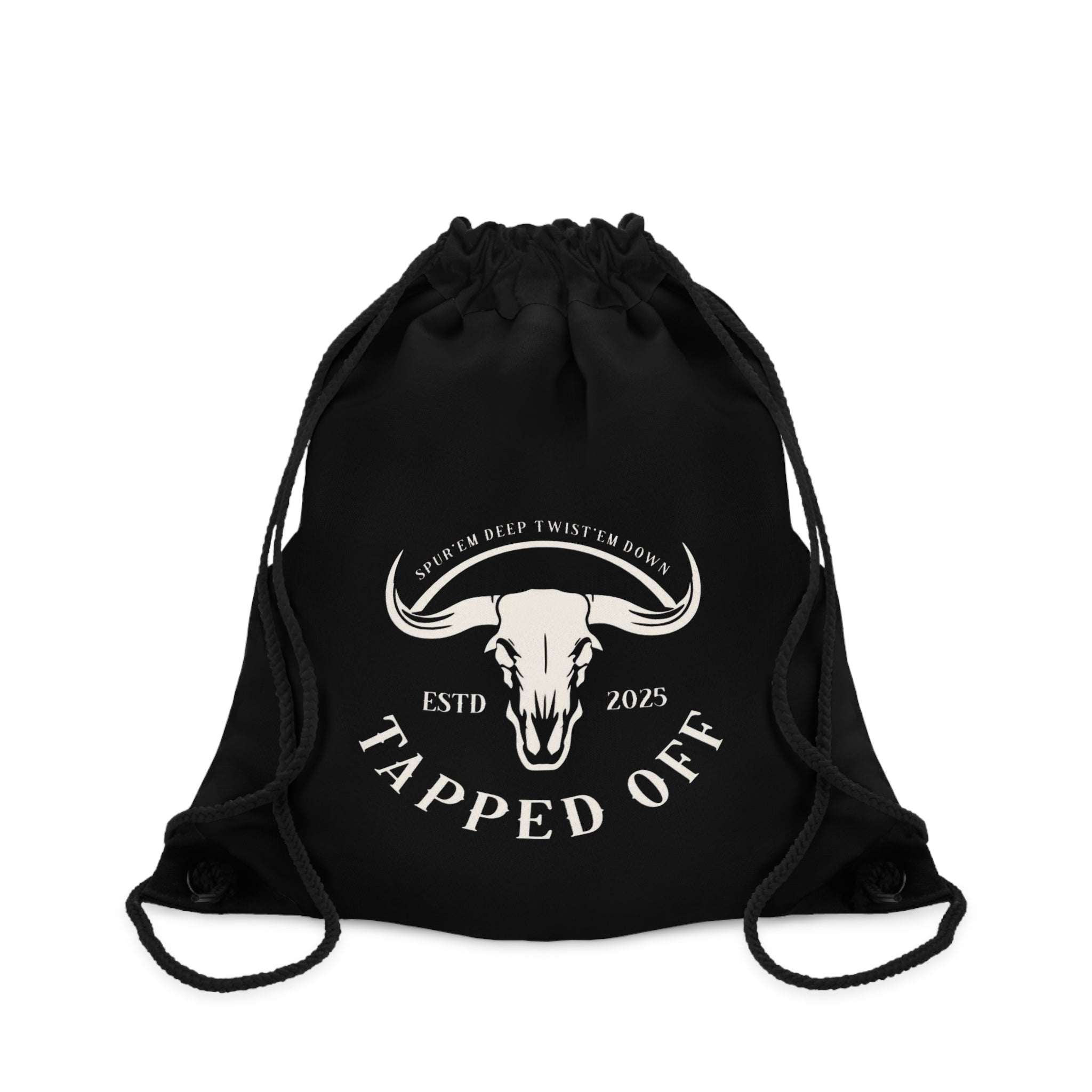 Tapped off draw string bag