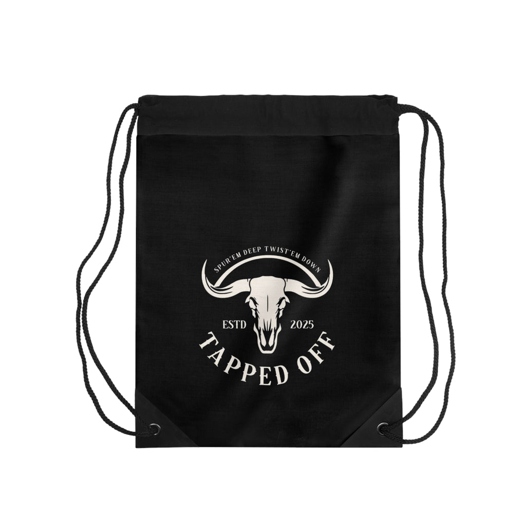 Tapped off draw string bag