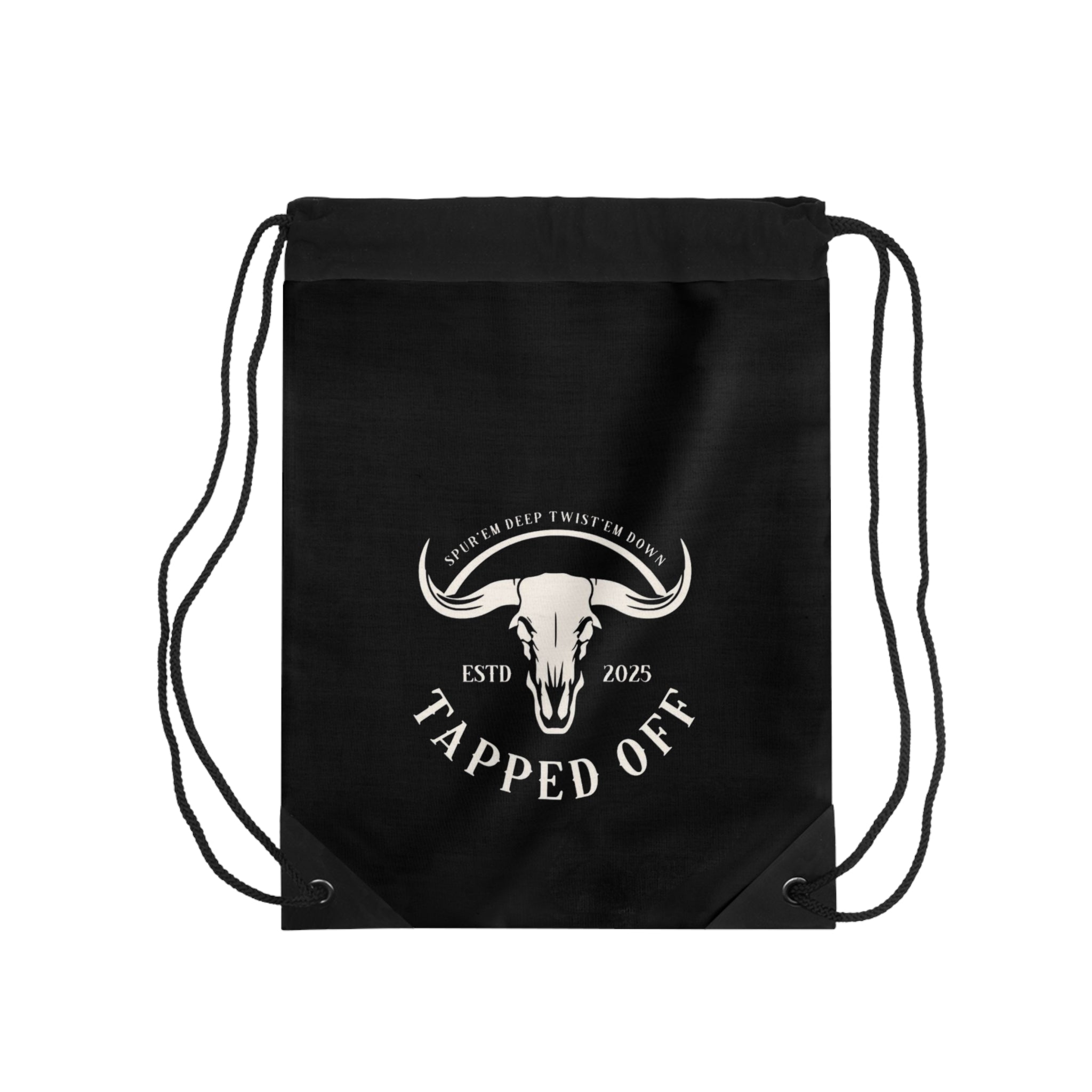 Tapped off draw string bag
